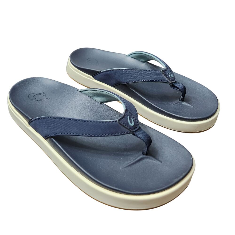 Olukai Nu'a Pi'o Trench Blue Sandal Size 6